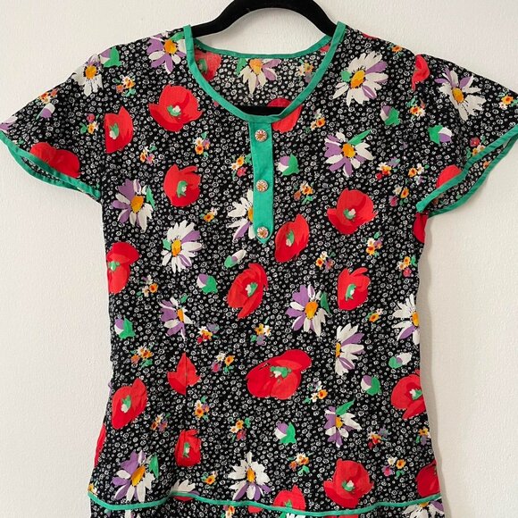 Vintage Floral Mini Dress - Picture 2 of 4